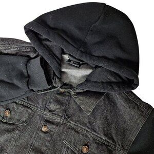 Original Deluxe Supply Men's Black Denim Jean Hoodie Jacket Large